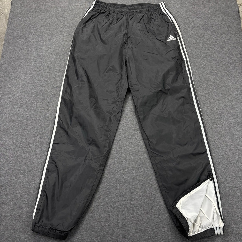 Vintage Adidas Windbreaker Pants Mens XL Black Jogger Embroidered Logo 90s